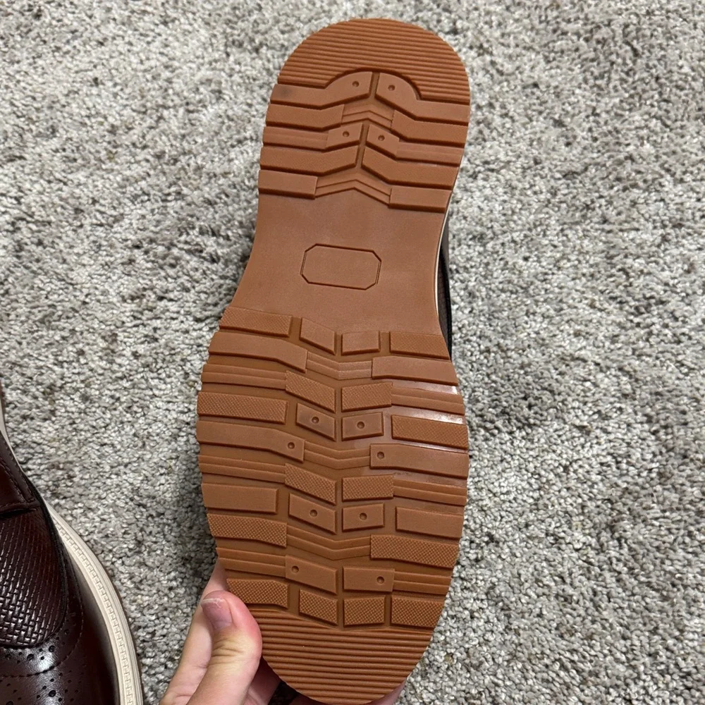 Men's Dark Brown Leather Wingtip Dress Shoes
